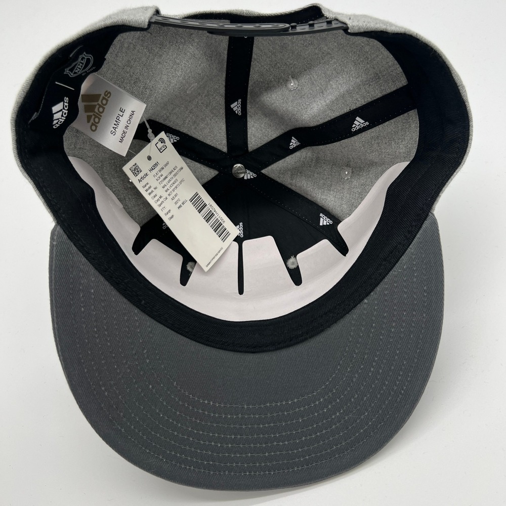 Vegas Golden Knights Adidas NHL Hat Flat Brim Snapback Cap Gray‎ Black Mens OS - Picture 5 of 6